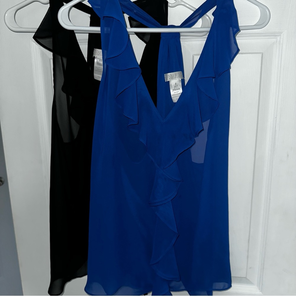 Two Bisou Bisou sheer tank tops